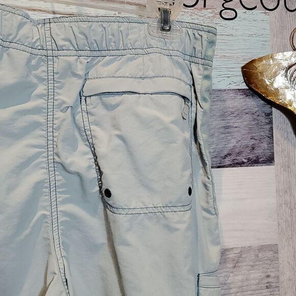 Eddie Bauer Sz 12 Womens Lt Blue Nylon Zip Ankle Capri Crop Pants 124 - Picture 6 of 7